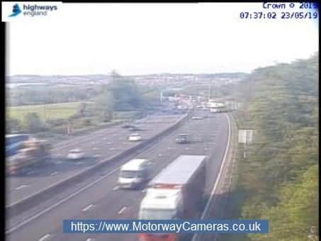 M1 Junction 29 northbound this morning.