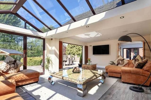 The glass panelled roof lets in all the natural light