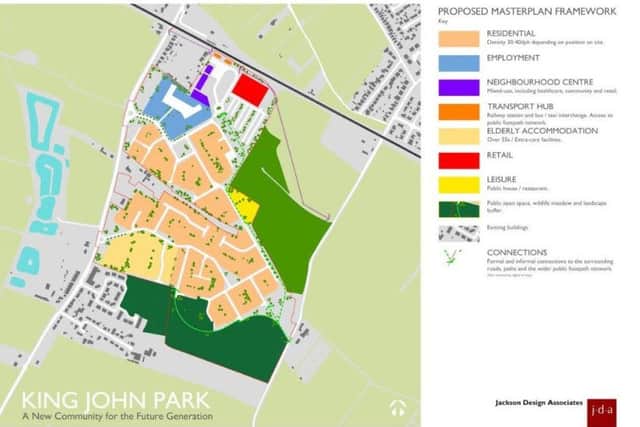 A plan  of the proposed King John Park in Warsop.