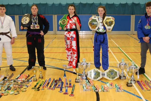 The martial arts students, (from left) Jack Kelly, Holly Felton, Annalea Bearder, Molly Cooper and Charlie Young.
