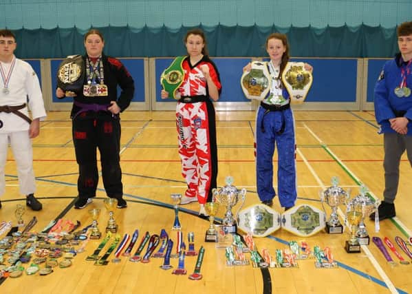The martial arts students, (from left) Jack Kelly, Holly Felton, Annalea Bearder, Molly Cooper and Charlie Young.
