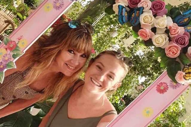 Stranded Nottingham teacher Rebecca Chisholm, right, pictured with her mum Wendy Skelton.