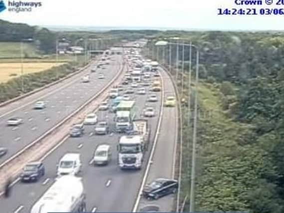 M1 closes two lanes between J26 and J27 Picture: Highways England