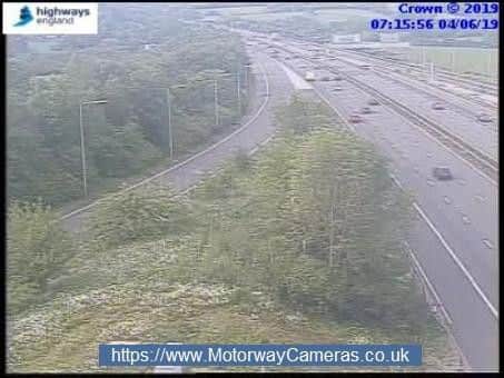 Junction 24 of the M1 this morning.