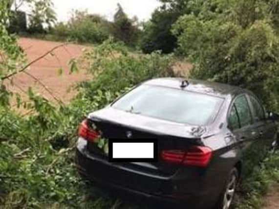 Police appeal after BMW crashes into bush in Blidworth