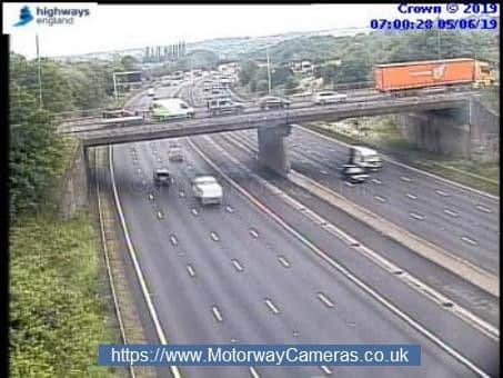 Junction 28 northbound of the M1