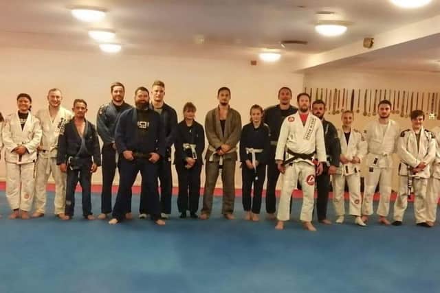 The jiu-jitsu trainees pictured following the incident, Image: Shane Mills.