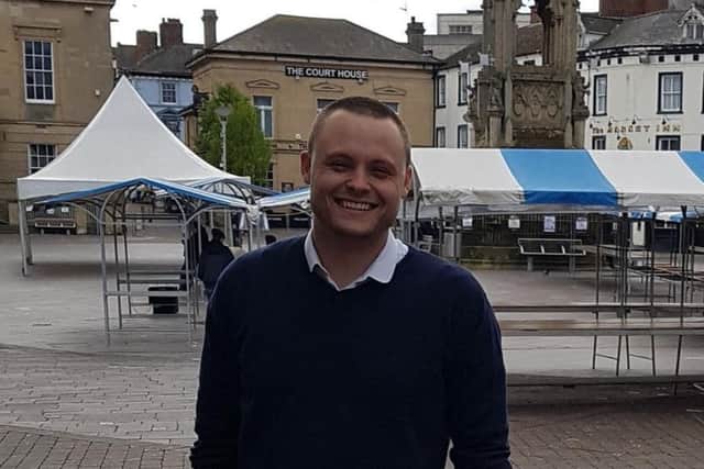 Conservative MP Ben Bradley on Mansfield's Market Place.