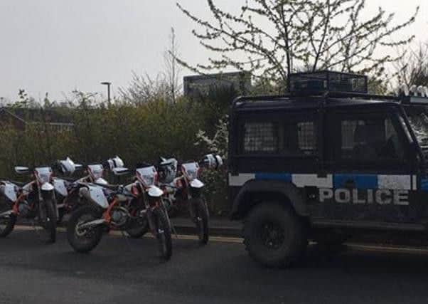 Police were in Ashfield to tackle nuisance off-road bikers.