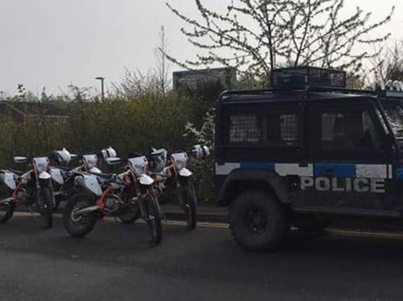 Police were in Ashfield to tackle nuisance off-road bikers.