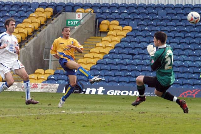 Nathan Arnold in action for Stags against Carlisle United in 2006.