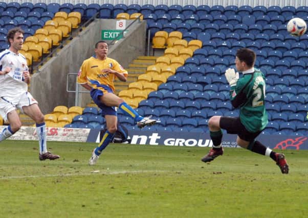 Nathan Arnold in action for Stags against Carlisle United in 2006.
