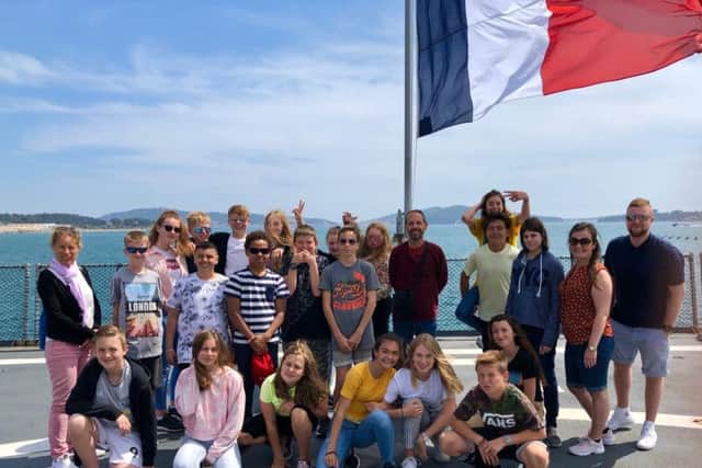 Students from Shirebrook and Toulon on the exchange trip to France.