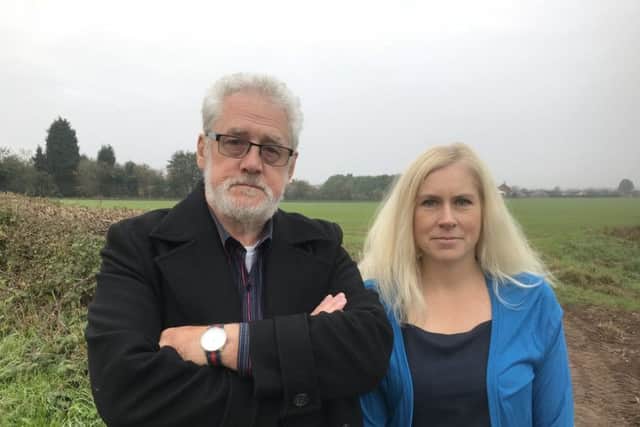 Councillor Anthony Brewer, chairman of Ashfield District Council, and Coun Melanie Darrington, at Beck Lane in Skegby.