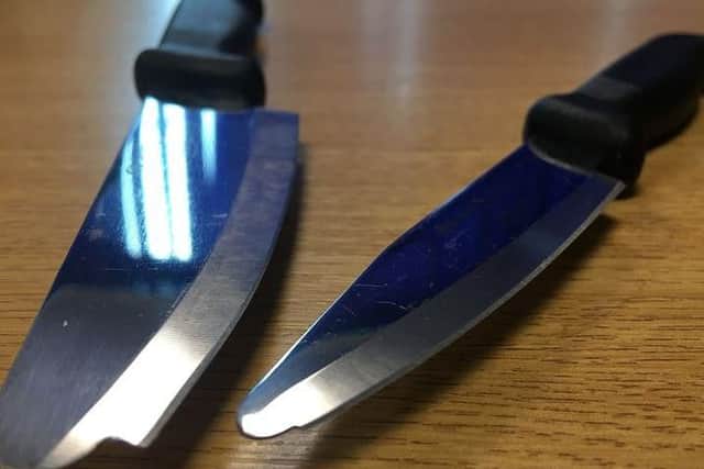 The blunt knives brought by Notts Police.