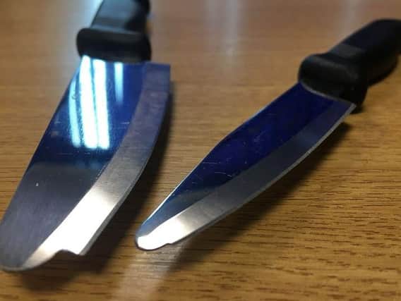 The blunt knives brought by Notts Police.
