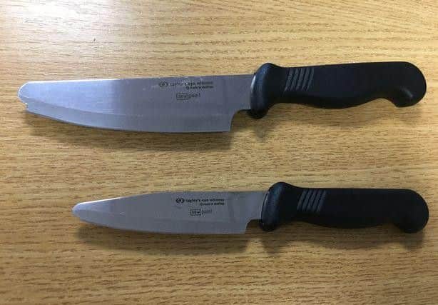 These are the knives the victims will be given.