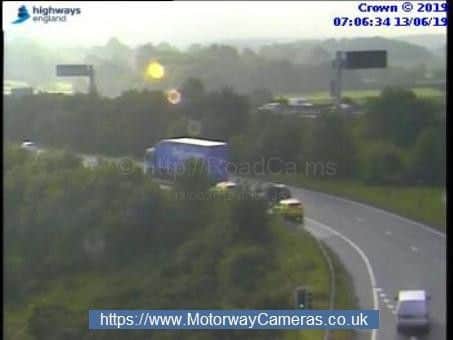 Junction 35 of the A!M this morning.