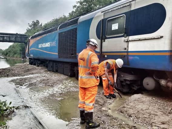The stranded train. Picture: British Transport Police (Leicestershire).