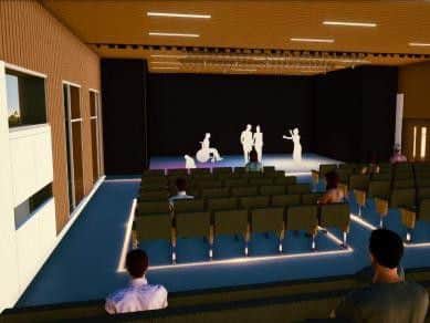 An artist's impression of the refurbishes sports hall, by architect and designers Maber