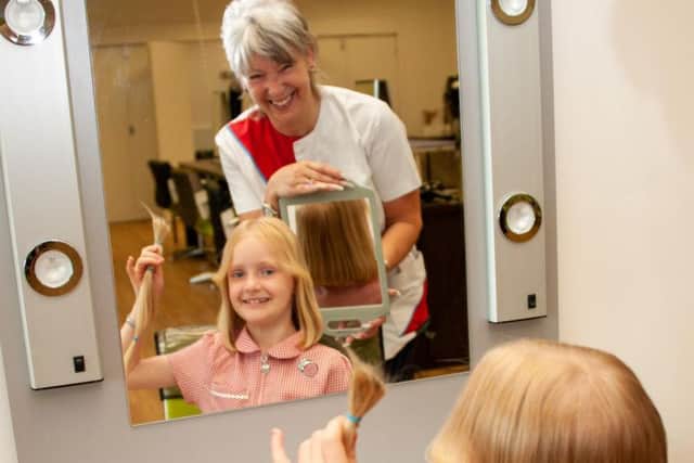 Seven year old Chloe Flude had 30 cm of hair chopped off