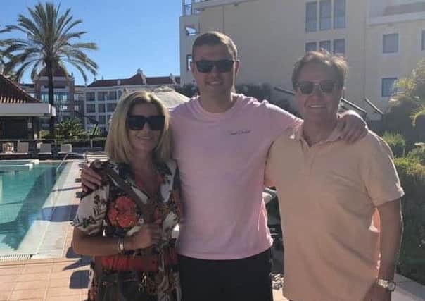 Plotting success - new Stags boss John Dempster with CEO Carolyn Radford and chairman John Radford in Portugal.