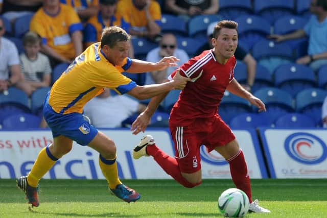 Jamie McGuire in Stags action against Forest.