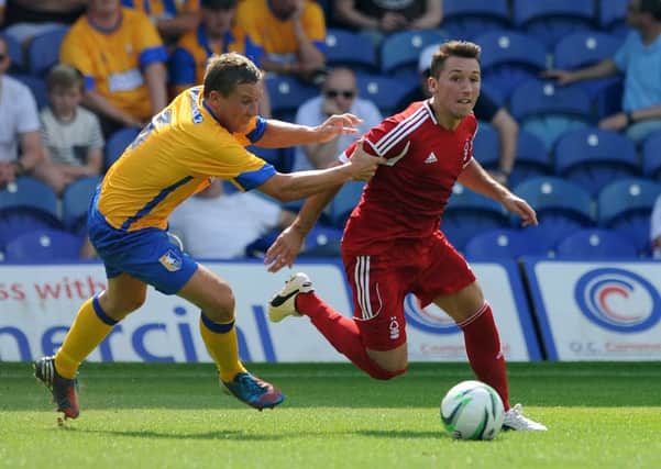 Jamie McGuire in Stags action against Forest.