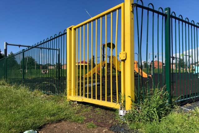 A popular play area on Oak Tree Heath is temporarily closed