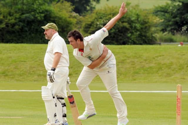 Welbeck CC v Clipstone & Bilsthorpe CC Welbeck bowler, Richard Stroh.