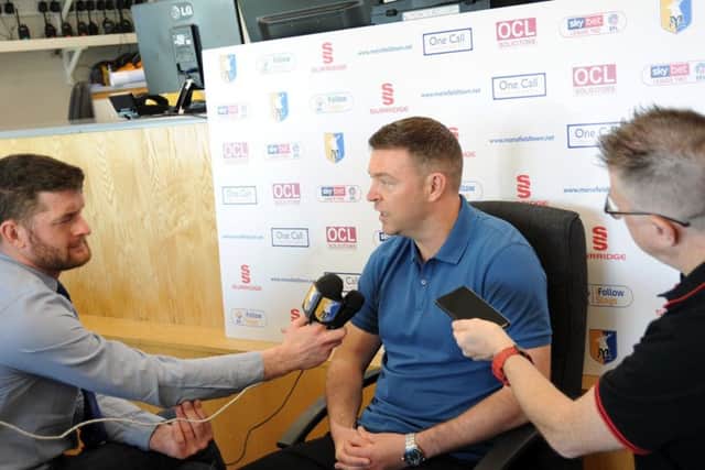 John Dempster, Mansfield Town manager, press conference.