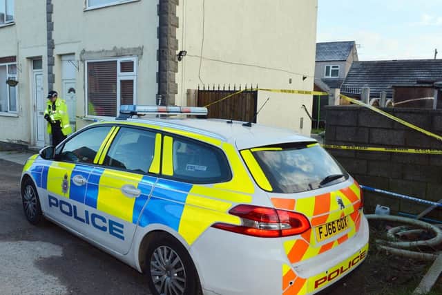 Police at the scene on Alfred Street, South Normanton in December
