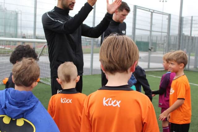 Youngsters at the Kixx Mansfield football academy.