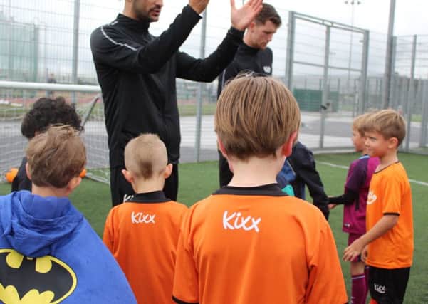 Youngsters at the Kixx Mansfield football academy.