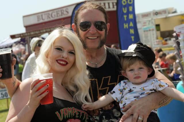 Georgina Good with her partner Ian Fox and son Sebastian Fox enjoy something cold at the sizzling gala.
