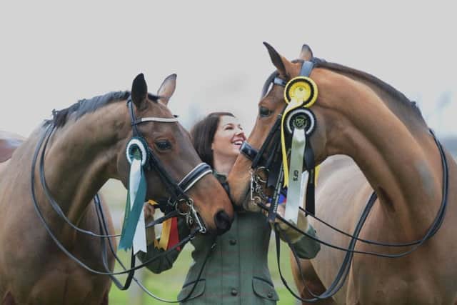 Belton rider Amanda Barrett has qualified for the British Dressage Championships with her two horses l-r Fine and Dandy, and Fiderico.