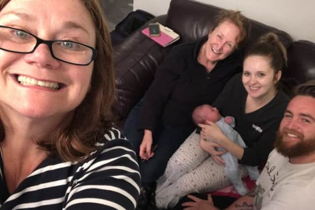 Jill Kingswood, Julie Shaw, Beth Islip, and Lee Shaw with baby Alfie.
