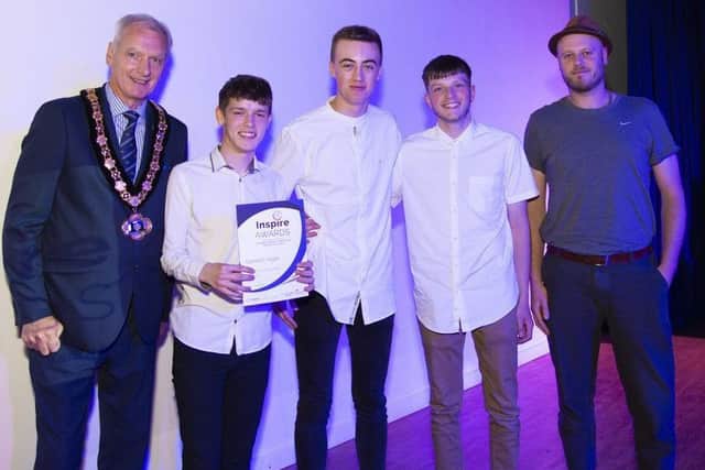Dancers from the Genetic Hype crew with their inspired to create award that they won for a piece of work called Envision.
