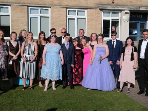 Pupils and staff ready for the prom.