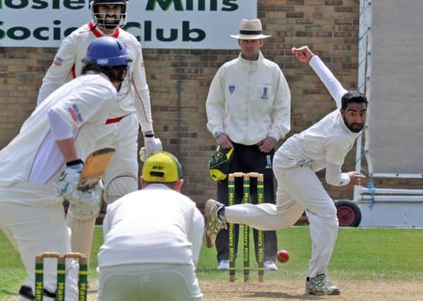 Kamal Manek, who took three key wickets in Mansfield Hosiery Millss victory.