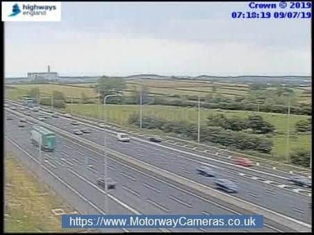 Junction 24 northbound of the M1.