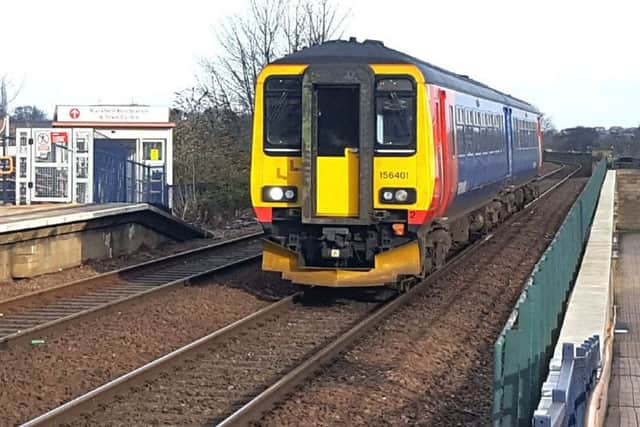 A modern-day train on the Robin Hood Line part of the railway.