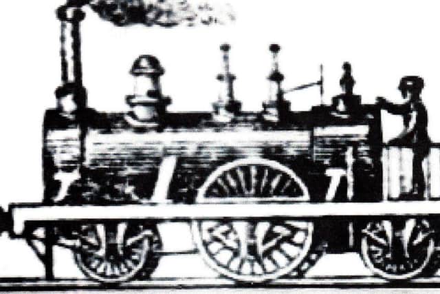 A sketch of the type of steam loco likely to have been used on the railway in 1848.