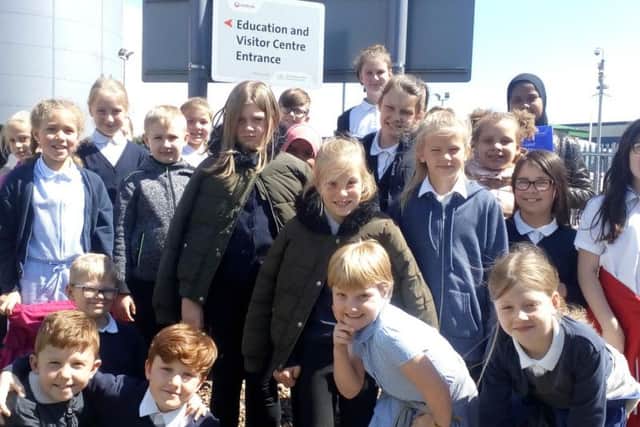 Asquith Primary School pupils at the MRF site in Mansfield