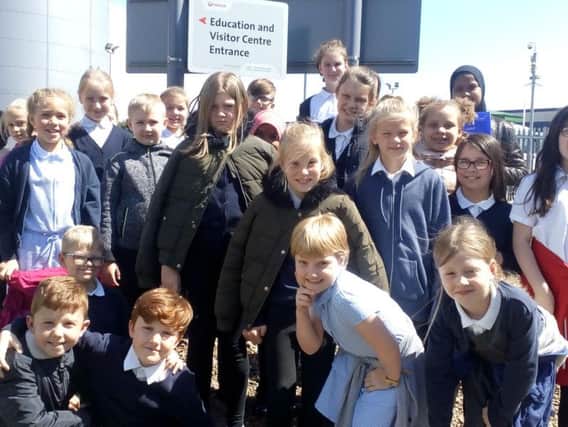 Asquith Primary School pupils at the MRF site in Mansfield