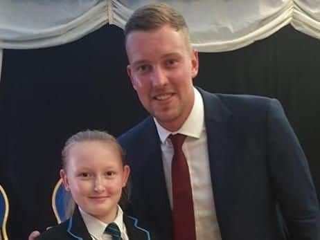 Year 8 pupil Rhianna Gash, with Jake Ball