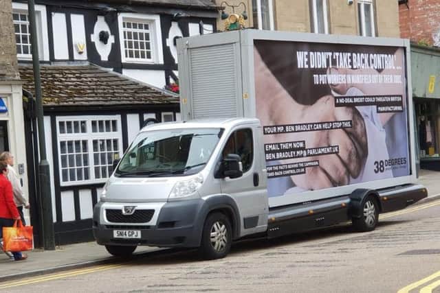 The campaign van outside Ben Bradley's office, on Church Street.