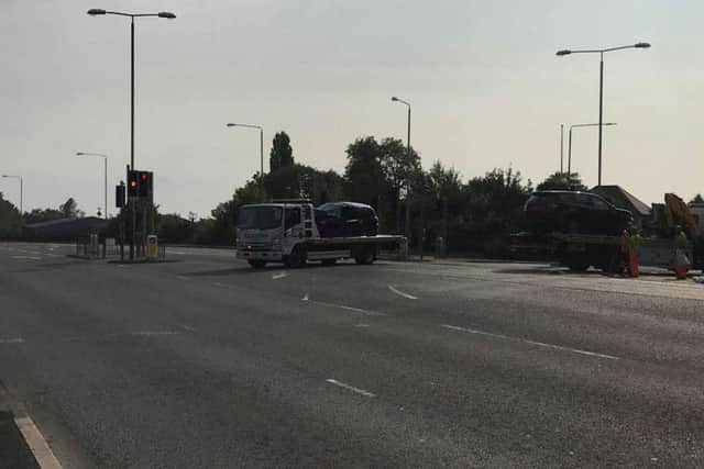 The road was closed for some time while a recovery operation took place.