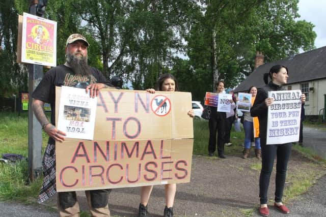Campaigners at a previous protest against the circus.