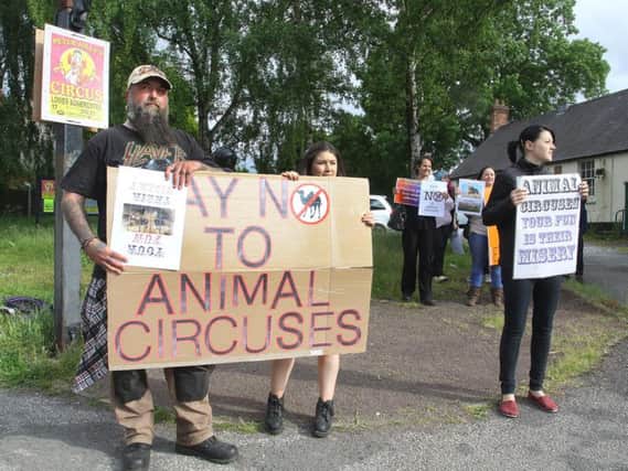 Campaigners at a previous protest against the circus.
